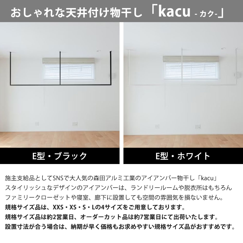 森田アルミ工業 天井付け物干し kacu カク E型 KAC286E