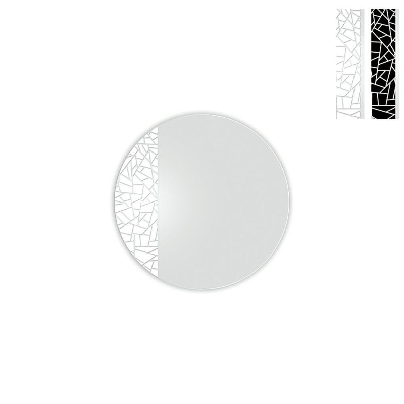 塩川光明堂 ウォールミラー 鏡 モーデンシリーズ SL003 W450×H450 ブラック ホワイト