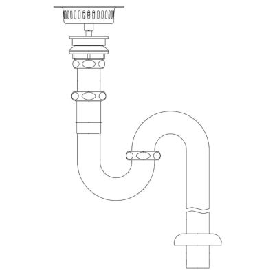 LIXIL 多目的流し用壁排水 Sトラップ (S-17用) 排水金具 SF-25SA