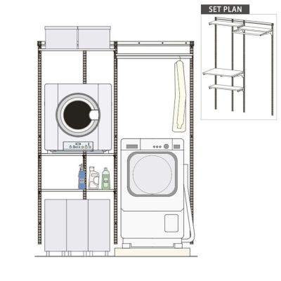 フィットラック KS7560CM 乾太くん専用台 排湿筒隠し付き セット