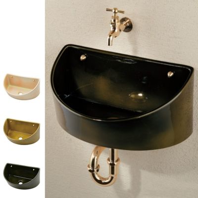 カクダイ 493-233 美濃焼 壁掛手洗器 W240×D240×H100 水栓直付け 壁掛