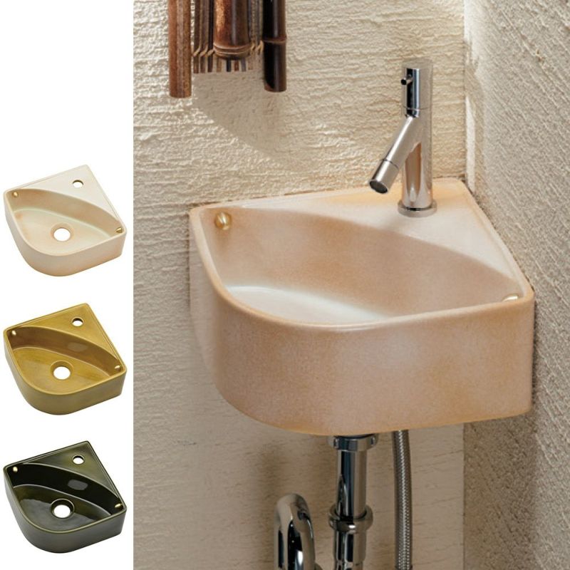 カクダイ 493-233 美濃焼 壁掛手洗器 W240×D240×H100 水栓直付け 壁掛