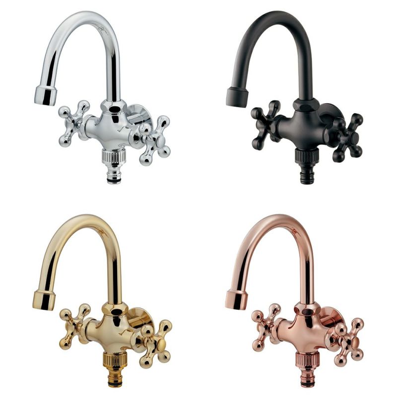 カクダイ 704-501 双口横形スワン水栓 単水栓｜建材・住宅資材の公式